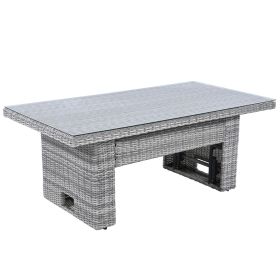 Outdoor Furniture Set Patio Rattan Furniture Set with an Adjustable Table, Recliners with Extendable Side Tables, and Two Ottomans For Patio, Law Outdoor Furniture Set Patio Rattan Furniture Set with an Adjustable Table, Recliners with Extendable Side Tables, and Two Ottomans For Patio, Law